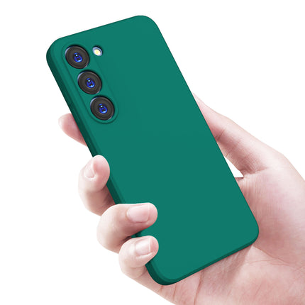 Kapa Matte Protective Lens Flexible Back Cover for Samsung Galaxy S23 Plus, Slim Silicone with Soft Lining Shockproof Full Body Bumper Case (Green)