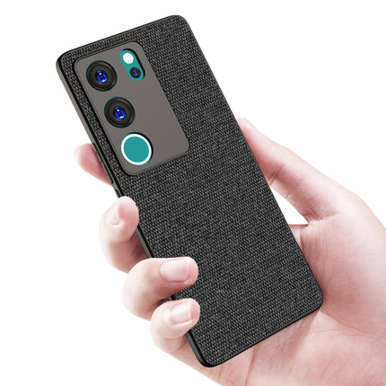 Kapa Soft Full Fabric Protective Back Case Cover for Vivo V29 (5G) / Vivo V29 Pro (5G) | Shockproof Slim Hard Anti Slip Back Case (Black)