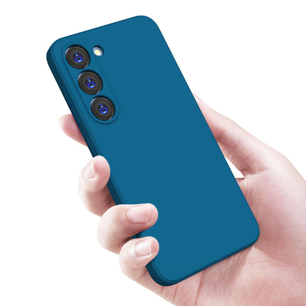 Kapa Matte Protective Lens Flexible Back Cover for Samsung Galaxy S23 , Slim Silicone with Soft Lining Shockproof Full Body Bumper Case (Blue)