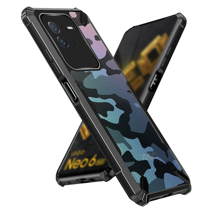Kapa Bull Camouflage Back Cover for IQOO Neo 6 (5G) , [Military Grade Protection] Shock Proof Slim Hybrid Bumper Case (Black)