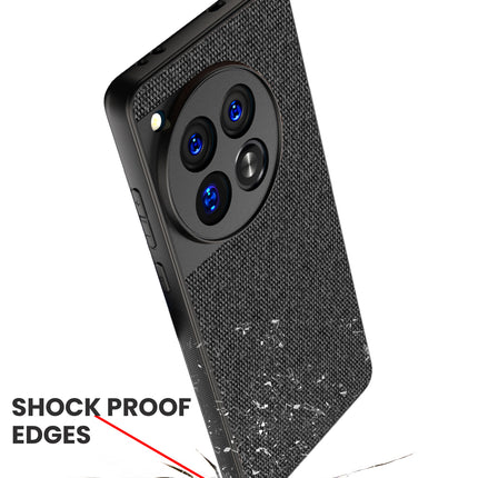 Kapa Soft Full Fabric Protective Back Case Cover for OnePlus 12 | Shockproof Slim Hard Anti Slip Back Case (Black)