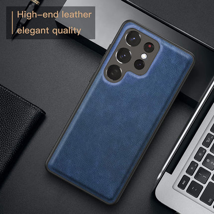 Kapa Tux Back Case for Samsung Galaxy S23 ULTRA | Slim Leather Shockproof Camera Protection Back Cover (Blue)