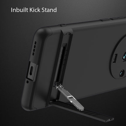 Kapa Double Dip Full 360 Protection Back Case Cover With Stand for Realme 11 Pro / 11 Pro Plus (Black)