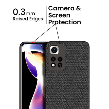 Soft Full Fabric Protective Back Case Cover for Xiaomi 11i HyperCharge (Black) - Mobizang