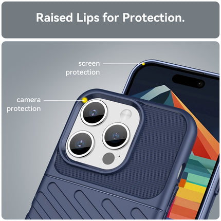 Kapa Thunder Protective Flexible Back Cover for Apple iPhone 15 Pro Max | Slim Anti Slip Rugged TPU Shockproof Full Body Bumper Case (Blue)