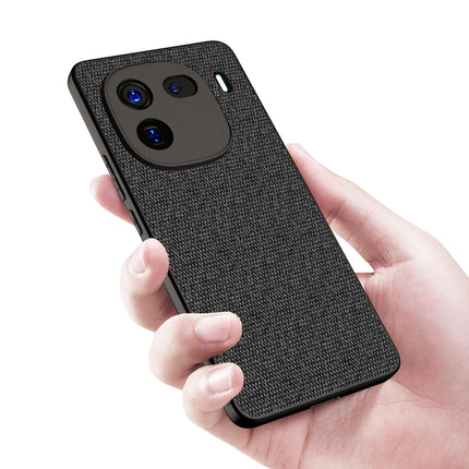 Kapa Soft Full Fabric Protective Back Case Cover for Iqoo 12 (5G) | Shockproof Slim Hard Anti Slip Back Case (Black) - Mobizang