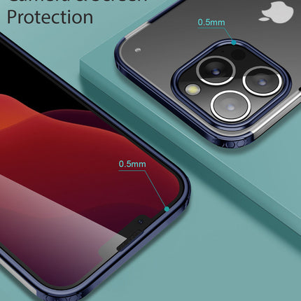 Shield Frosted Acrylic Back Shock Proof Case Cover for Apple iPhone 13 Pro Max (6.7) (Blue)