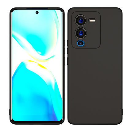 Kapa Matte Lens Protective Shockproof Flexible Back Cover for Vivo V25 PRO (5G) , Slim Silicone with Soft Lining Shockproof Flexible Full Body Bumper Case (Black)