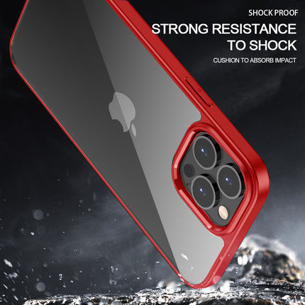 Hawkeye Clear Back Cover for Apple iPhone 13 PRO MAX (6.7 inch) , Camera Lens Protector Shockproof Slim Clear Case Cover (Red)
