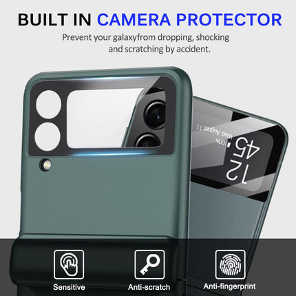 Kapa Ultra Thin Back Cover for Galaxy Z Flip3 / Z Flip 3 , Magnetic Hinge Protection and Inbuilt Glass Window Protection (Green)