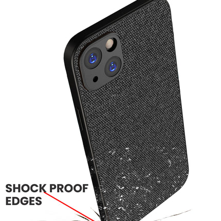 Kapa Soft Full Fabric Protective Back Case Cover for Apple iPhone 15 Plus | Shockproof Slim Hard Anti Slip Back Case (Black)