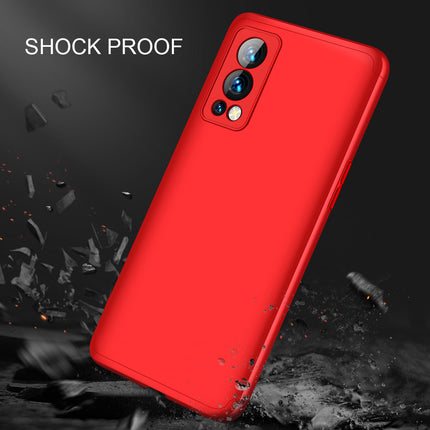 Double Dip Full 360 Protection Back Case Cover for OnePlus Nord 2 (5G) / One Plus Nord 2 (5G) (Red) - Mobizang
