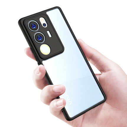 Kapa Hawkeye Clear Back Cover for Vivo V29 (5G) / Vivo V29 Pro (5G) | Camera Lens Protector Shockproof Slim Clear Case Cover (Black Sides) - Mobizang