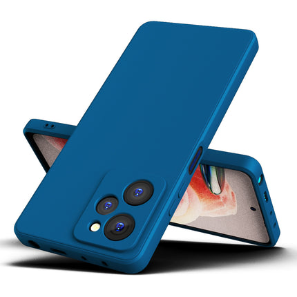 Kapa Matte Protective Lens Flexible Back Cover for Poco X5 Pro | Slim Silicone with Soft Lining Shockproof Full Body Bumper Case (Blue)
