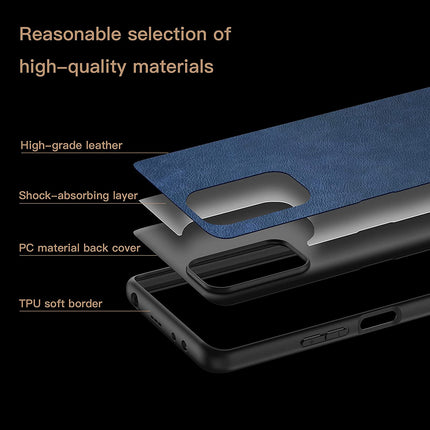 Tux Back Case for Xiaomi Redmi Note 10 Pro /  Note 10 Pro Max , Slim Leather Case with Soft Edge Shockproof Back Cover (Blue) - Mobizang