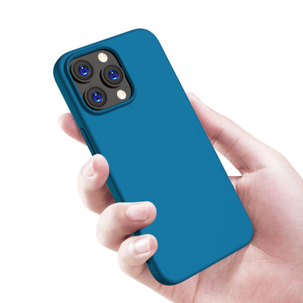 Kapa Matte Protective Lens Flexible Back Cover for Apple iPhone 15 Pro Max | Slim Silicone with Soft Lining Shockproof Full Body Bumper Case (Blue)