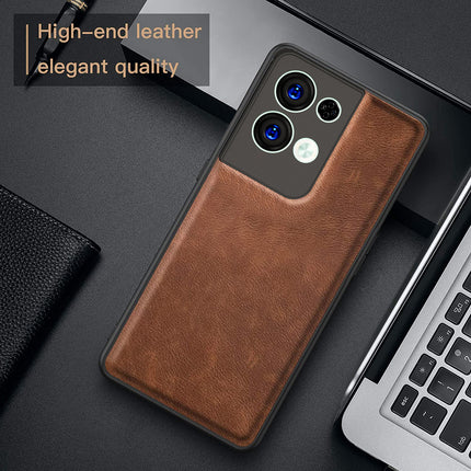 Kapa Tux Back Case for Oppo Reno 8 Pro ,Slim Leather Case with Shockproof Back Cover (Brown)