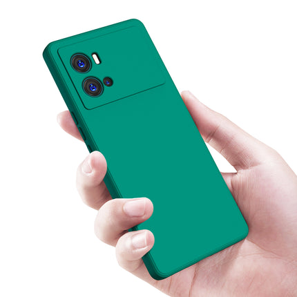 Matte Lens Protective Back Cover for Vivo IQOO 9 Pro , Slim Silicone with Soft Lining Shockproof Flexible Full Body Bumper Case (Green)