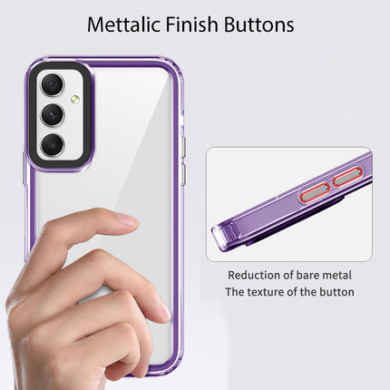 Kapa Warrior Acrylic Clear Back Cover For Samsung Galaxy S23 FE | Slim Shockproof [Military Grade Protection] Hybrid Bumper Case (Purple Sides)