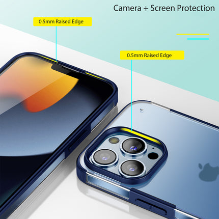 Kapa Shield Frosted Acrylic Back Shock Proof Case Cover for Apple iPhone 14 Pro (Blue) - Mobizang