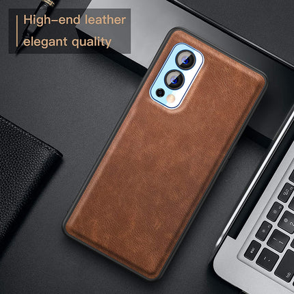 Tux Back Case For OnePlus Nord 2 (5G) , Slim Leather Case with Soft Edge Shockproof Back Cover (Brown)