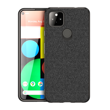 Soft Full Fabric Protective Back Case Cover for Google Pixel 5A (Black)