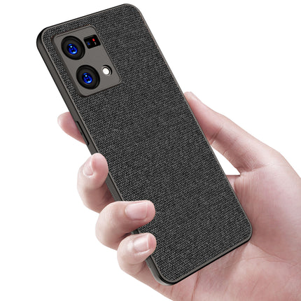 Soft Fabric Hybrid Protective Back Case Cover for Oppo F21 PRO (4G) (Black)