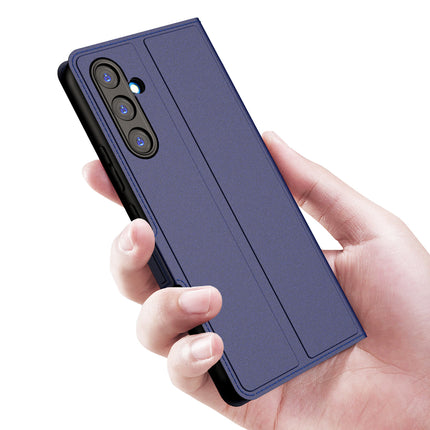 Kapa Noble Slim Magnetic Leather Flip Case Cover for Samsung Galaxy A34 (5G) | Card Holder Stand Leather Flip Wallet Case (Blue)