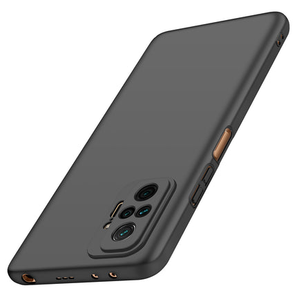 Silk Smooth Finish [Full Coverage] All Sides Protection Slim Back Cover For Xiaomi Redmi Note 10 Pro /  Note 10 Pro Max (Black) - Mobizang