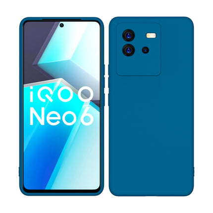 Kapa Matte Lens Protective Shockproof Flexible Back Cover for IQOO Neo 6 (5G) ,Slim Silicone with Soft Lining Shockproof Flexible Full Body Bumper Case (Blue)