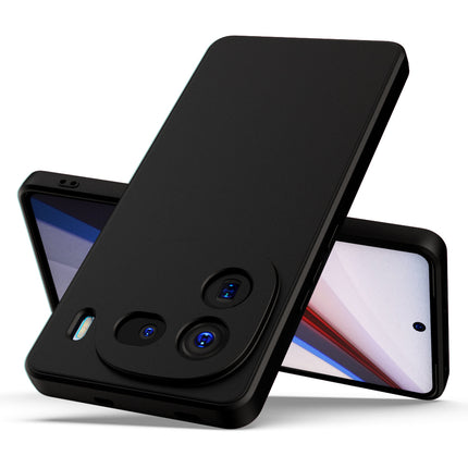 Kapa Matte Protective Lens Flexible Back Cover for Iqoo 12 (5G) | Slim Silicone with Soft Lining Shockproof Full Body Bumper Case (Black)
