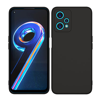Matte Lens Protective Back Cover for Realme 9 PRO, Slim Silicone with Soft Lining Shockproof Flexible Full Body Bumper Case (Black)
