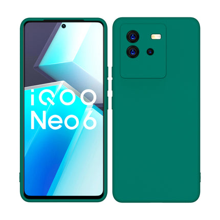 Kapa Matte Lens Protective Shockproof Flexible Back Cover for IQOO Neo 6 (5G) ,Slim Silicone with Soft Lining Shockproof Flexible Full Body Bumper Case (Green)