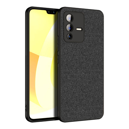 Kapa Soft Full Fabric Protective Back Case Cover for Vivo V23 PRO (5G) (Black)