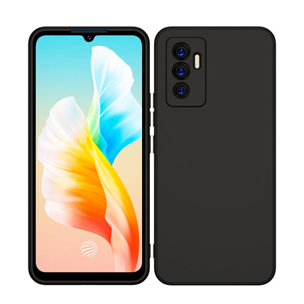 Matte Lens Protective Back Cover for Vivo V23E , Slim Silicone with Soft Lining Shockproof Flexible Full Body Bumper Case (Black)
