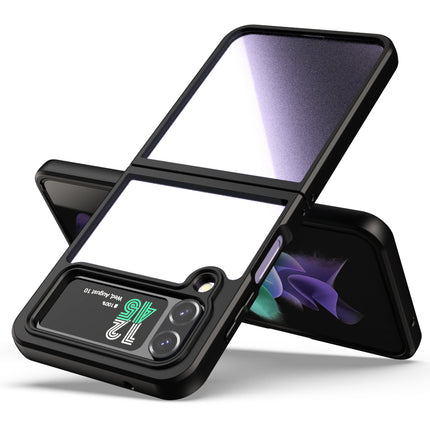 Kapa Hawkeye Clear Back Cover for Samsung Galaxy Z Flip 4 | Camera Lens Protector Shockproof Slim Clear Case Cover (Black Sides)