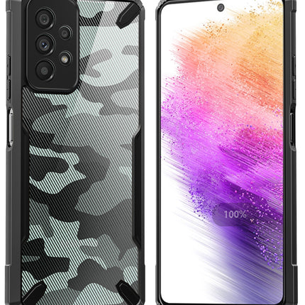 Kapa Bull Camouflage Back Cover for Samsung Galaxy A73 (5G), Shockproof Slim Hybrid Clear Case,Black