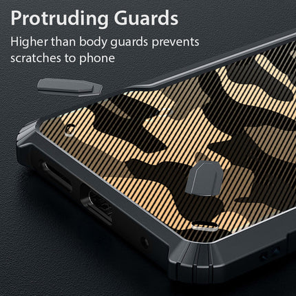 Kapa Bull Camouflage Back Cover for Vivo V23E (5G), Shockproof Slim Hybrid Clear Case (Black)