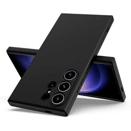 Kapa Matte Protective Lens Flexible Back Cover for Samsung Galaxy S24 Ultra | Slim Silicone with Soft Lining Shockproof Full Body Bumper Case (Black)