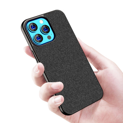 Kapa Soft Fabric Hybrid Protective Back Case Cover for Apple iPhone 14 Pro (Black) - Mobizang