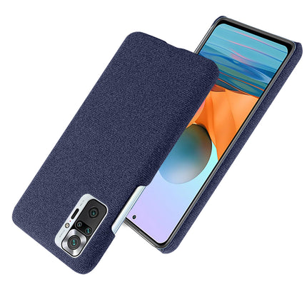 Woven Soft Fabric Case for Redmi Note 10 Pro / Note 10 Pro Max Back Cover, Shock Protection Slim Hard Anti Slip Back Cover (Blue)