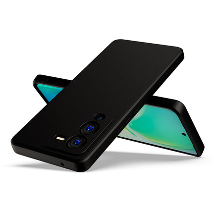 Kapa Matte Lens Protective Shockproof Flexible Back Cover for Vivo V25 PRO (5G) , Slim Silicone with Soft Lining Shockproof Flexible Full Body Bumper Case (Black)