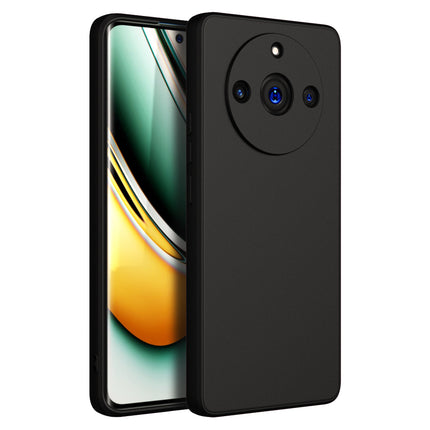Kapa Matte Protective Lens Flexible Back Cover for Realme 11 PRO / 11 PRO + (PLUS) | Slim Silicone with Soft Lining Shockproof Full Body Bumper Case (Black)