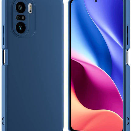 Matte Lens Protective Back Cover for Xiaomi 11X Pro / Mi 11X , Slim Silicone with Soft Lining Shockproof Flexible Full Body Bumper Case , Blue