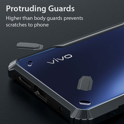 Kapa Bull Back Cover for Vivo V23E (5G), Shockproof Slim Hybrid Clear Case (Black)