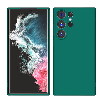 Kapa Matte Protective Lens Flexible Back Cover for Samsung Galaxy S23 Ultra, Slim Silicone with Soft Lining Shockproof Full Body Bumper Case (Green)