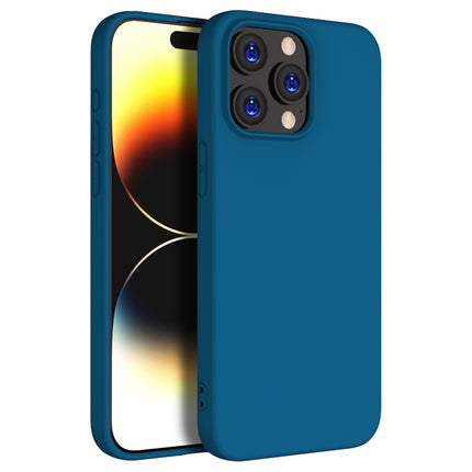 Kapa Matte Protective Lens Flexible Back Cover for Apple iPhone 15 Pro Max | Slim Silicone with Soft Lining Shockproof Full Body Bumper Case (Blue)
