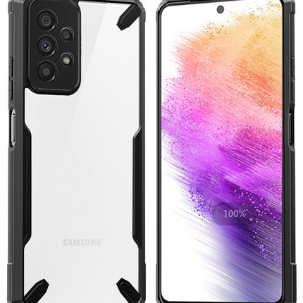 Kapa Bull Back Cover for Samsung Galaxy A73 (5G), Shockproof Slim Hybrid Clear Case (Black)