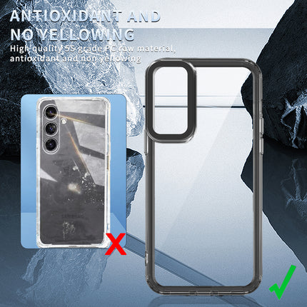 Kapa Warrior Acrylic Clear Back Cover For Samsung Galaxy A34 (5G) | Slim Shockproof [Military Grade Protection] Hybrid Bumper Case (Black Sides)