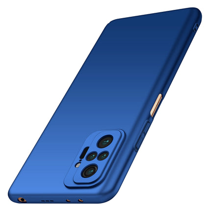 Silk Smooth Finish [Full Coverage] All Sides Protection Slim Back Cover For Xiaomi Redmi Note 10 Pro /  Note 10 Pro Max (Blue) - Mobizang